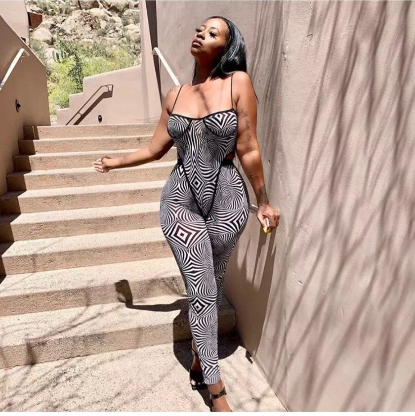 Hypnotic Swirl Jumpsuit - front view