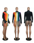Rainbow Fringe Sweater - front view